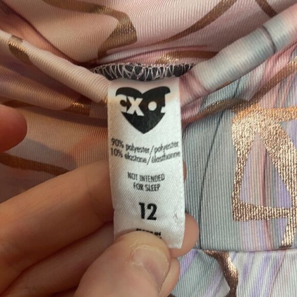 Justice Metallic Rose Gold/ Grey Leggings. Size 12. - Picture 8 of 9